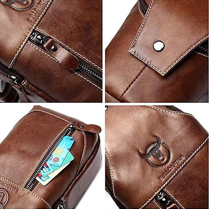 Hebetag Leather Sling Bag Backpack - Image 6