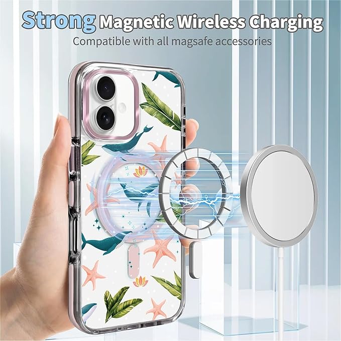 Case for iPhone 16, Sealife Whale Ocean Wildlife Clear Phone Case Design，for - Image 4