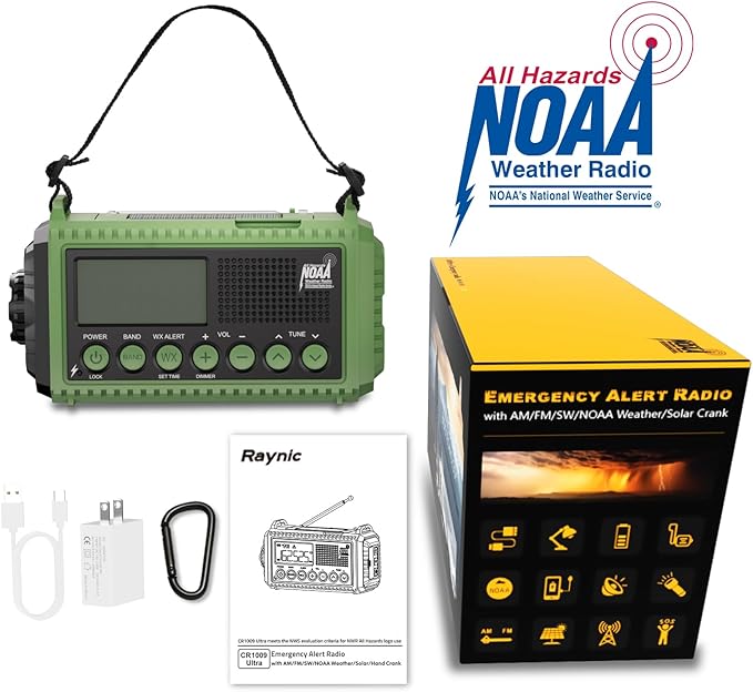 Raynic Emergency Radio, 12000mAh/44400mWh Battery Operated Weather Radio - Image 7
