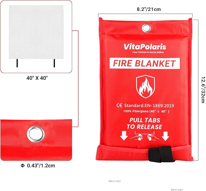 Heavy-Duty Emergency Fire Blanket, 2 Pack – Fireproof Fiberglass Blanket - Image 2