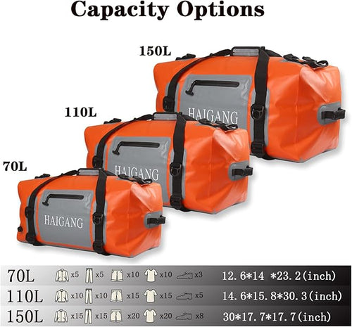 70L Waterproof Duffel Bag Travel Dry Bag, Large Capacity, Adjustable Thickened - Image 2