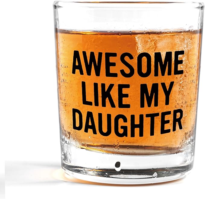 Nogrit Father's Day Whiskey Glasses from Daughter 10 oz, Funny Dad Gifts by Nogrit