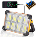 120W Solar Rechargeable Work Light, 144 LED 10000LM Portable Flood Light by YXQUA