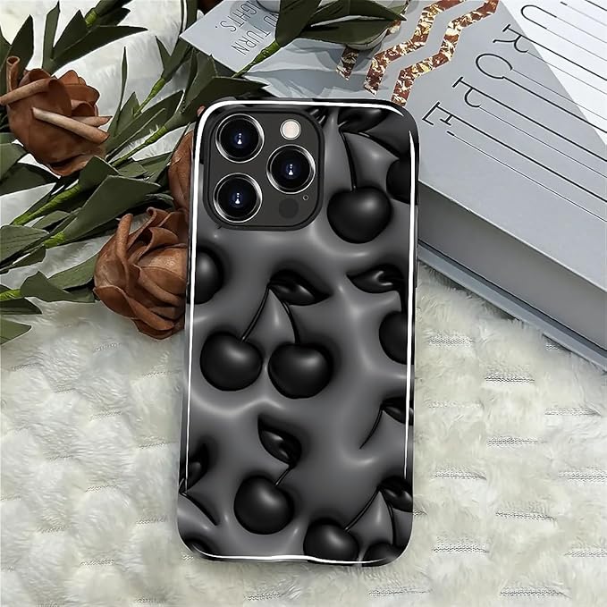 for iPhone 11 Case, HL2 Cute Cool Cherry Black Hybrid 2 Layer Hard Shell - Image 4