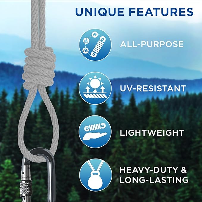 TECEUM Cotton Rope 3/16” – 100 FT – Strong All-Purpose Braided Rope – Natural - Image 4