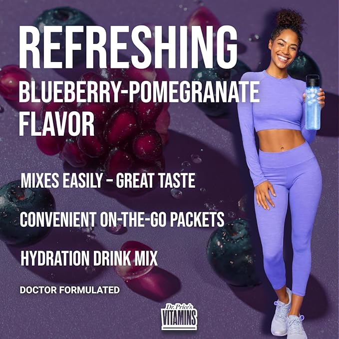 Dr. Price’s Electrolytes Hydration Powder Packets – Blueberry Pomegranate - Image 6