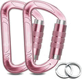 3inch Auto Locking Carabiner Clips Heavy Duty, 12KN /2697lbs Lightweight by AMZONLYLORSUM