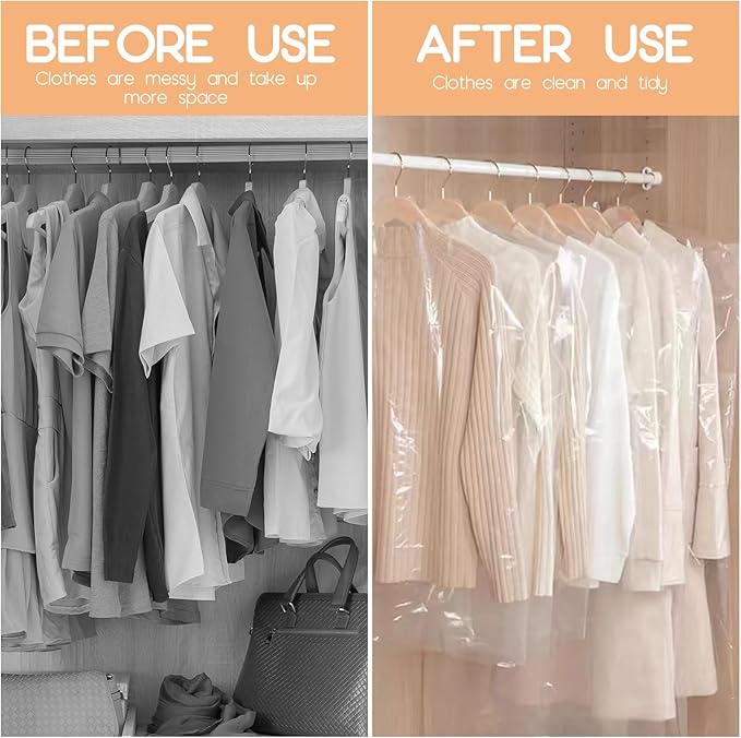 90 PCS Dry Cleaner Bags Plastic Clear 35.4 Inches, Garment Bags - Image 4