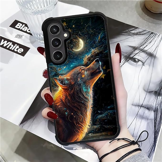 for Samsung Galaxy S23 FE Case, Star Cave Hungry Wolf Pattern Graphic Design - Image 6