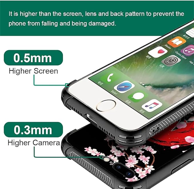 for iPhone 7/8 Case, Sakura Japanese Samurai Pattern Graphic Design Girl Boy - Image 4