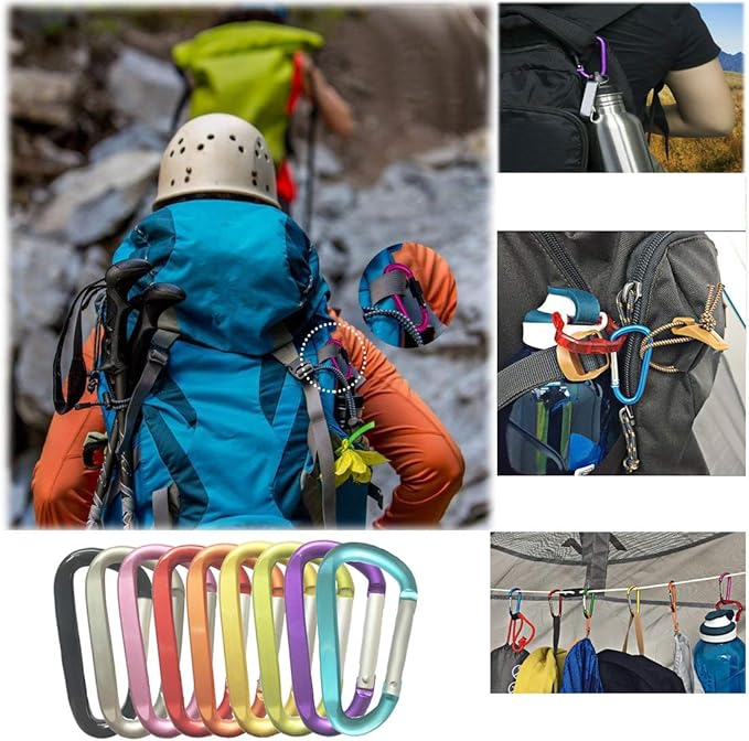 LESHIRY Large Carabiners Keychain 3" Aluminum D Shape Premium Durable D-Ring - Image 3