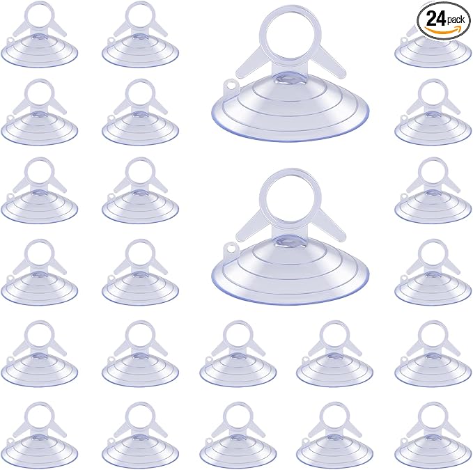 24 PCS Glass Strong Transparent Suction Cups, Windshield Sunshade Dovetail by Unknown