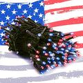 HOME LIGHTING 200 LED 66FT Fairy String Lights, July 4th Patriotic Light by LJLNION