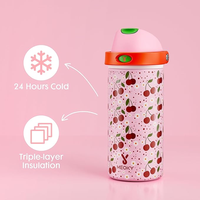 18 oz Insulated Water Bottle for Kids: Meoky Stainless Steel Water Bottle - Image 3