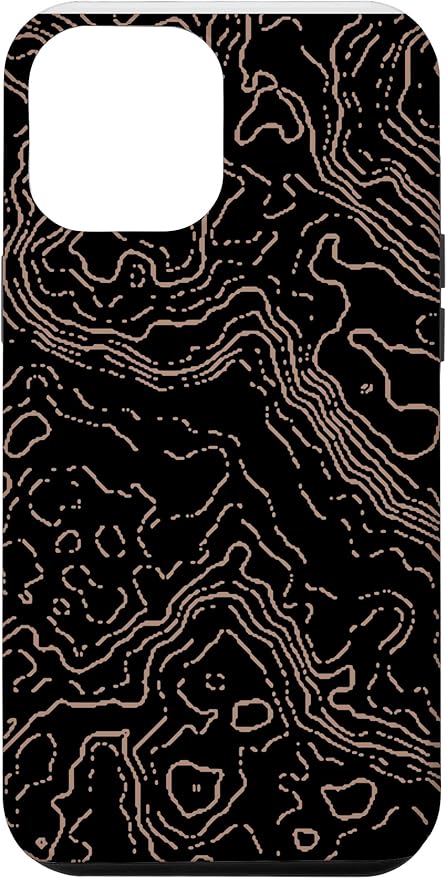 Topography Black & Brown Abstract Pattern Topographic Map Case by Unknown