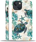 for iPhone 14 Plus Case, HH2 Ocean Sea Turtle Nautical Map Hybrid 2 Layer Hard by Unknown
