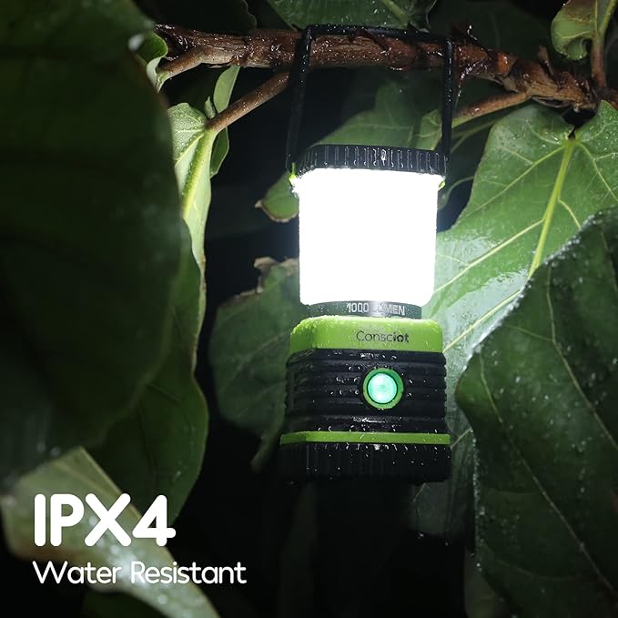 LED Camping Lantern, Consciot Battery Powered LED Lantern Flashlight, 4 Light - Image 6