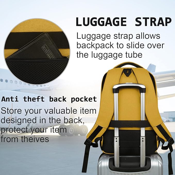 Volher Laptop Backpack, Business Travel Anti Theft Slim Durable Laptops Backpack - Image 6
