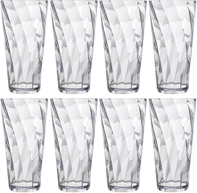 US Acrylic Optix Plastic Reusable Drinking Glasses 26oz Iced-Tea Cups in Clear - Image 7
