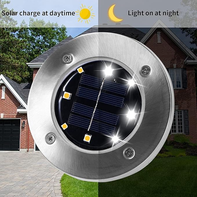 INCX 4.6 inch Solar Lights for Outside, 4 Pack Solar Light Outdoor Waterproof - Image 4
