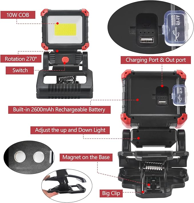 Tresda LED Rechargeable Work Light - Image 7