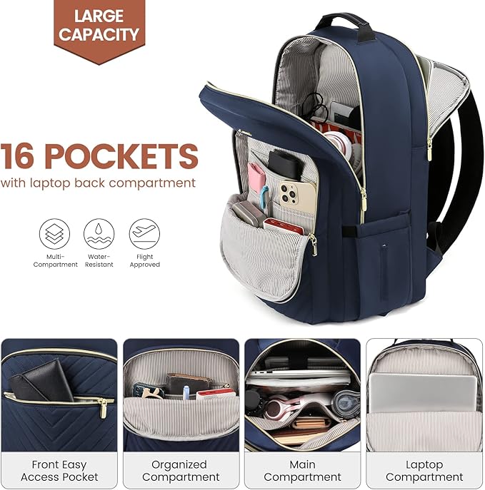 LOVEVOOK Laptop Backpack for Women 15.6 inch, Cute Womens Travel Backpack Purse - Image 3