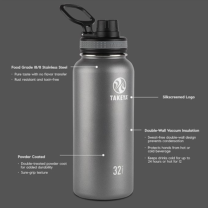 Takeya Originals Vacuum-Insulated Stainless-Steel Water Bottle - Image 3