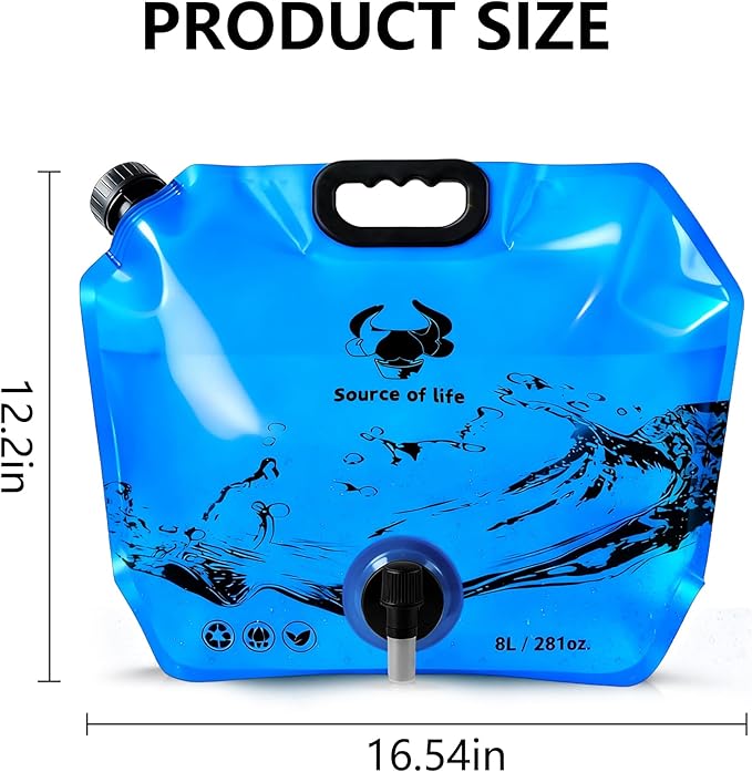 Collapsible 8L Water Storage Bag, BPA-Free Portable Folding Water Jug - Image 3