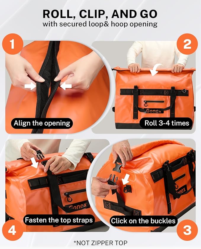 Gonex Waterproof Duffel Bag, 90L Heavy Duty Dry Duffle Bag - Image 6