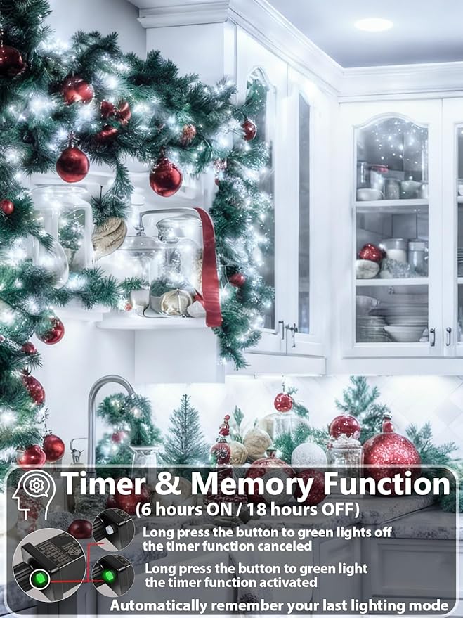 Upgraded 165FT 500 LED Christmas Outdoor Decoration Lights & Indoor, Memory - Image 3
