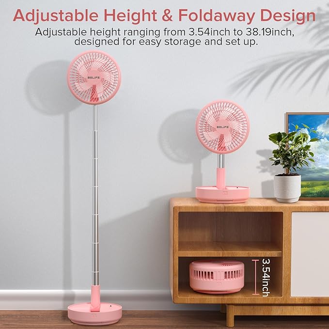 Belife X8 Portable Fan, 7200mAh Battery Powered Rechargeable, Oscillating USB - Image 6