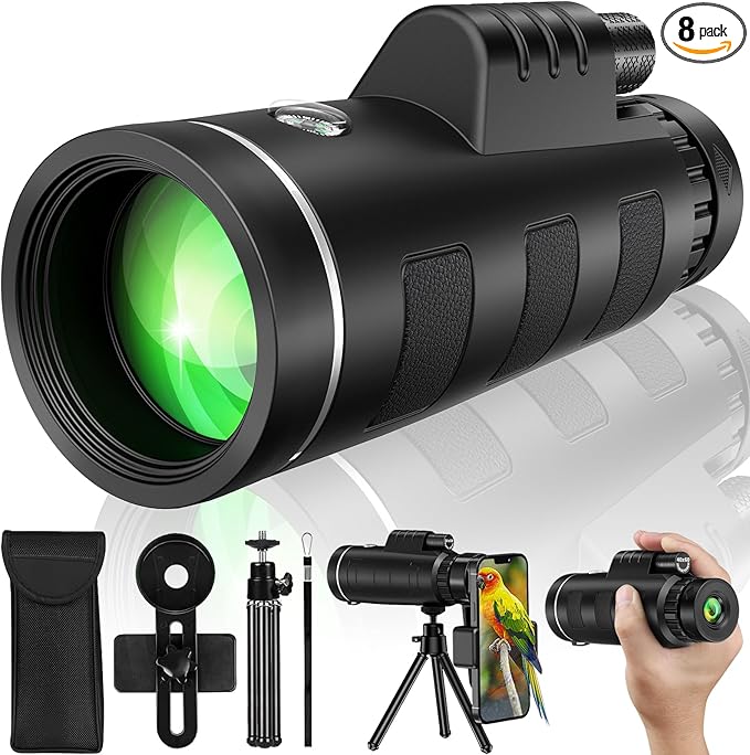Monocular Telescope 40x60 with Smartphone Adapter, Telescope by YEGASS