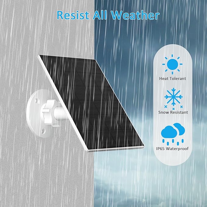 2W Solar Panel for Security Camera Outdoor, USB/USB-C Charger - Image 5