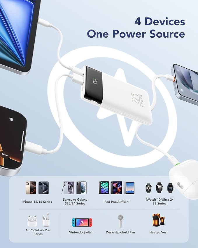 VEGER Portable Charger, Ultra Slim 22.5W Fast Charging - Image 5