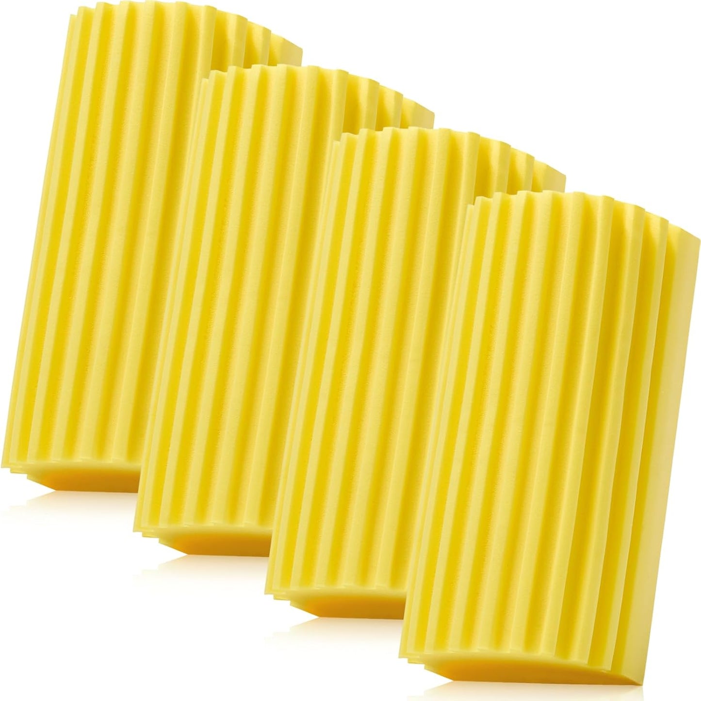 4 Pack Damp Dusting Sponge Duster, Yellow Dust Cleaning Sponge, Reusable Household Cleaning Sponge Tool for Blinds, floorboards, Fan Blades, Vents, Glass, Railings, Mirrors