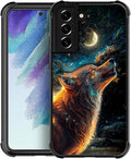 for Samsung Galaxy S22 Case, Star Cave Hungry Wolf Pattern Graphic Design Girl by FKBRCL4U