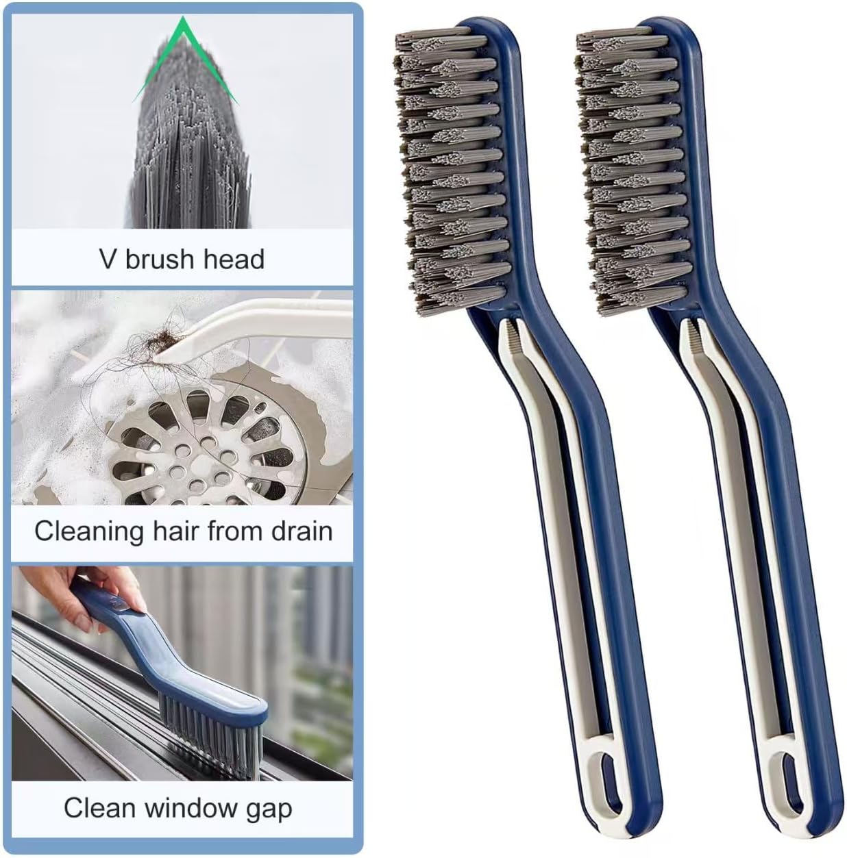 5 PCS Crevice Cleaning Brush, Multifunctional Hard Bristle Grout Cleaner Brush, Bathroom Cleaning Brush Tool with Clip,Kitchen Brush for Household, Kitchen, Window, Sink, Toilet, Grout