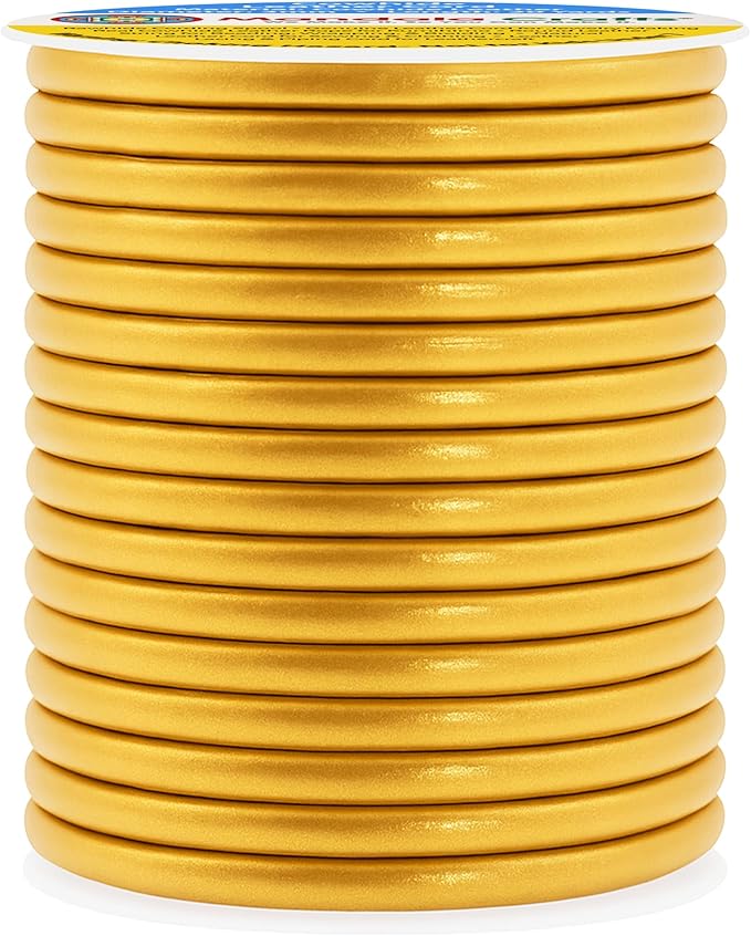 Mandala Crafts Round Genuine Gold Leather Cord - Image 2