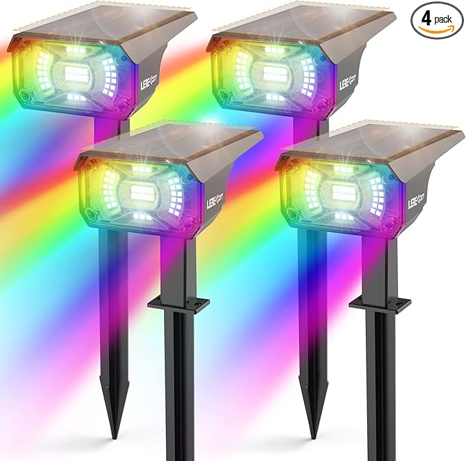 LEREKAM Color Solar Light Outdoor Waterproof Spotlights by LEREKAM