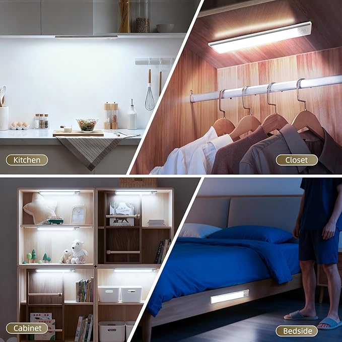 16inch Under Cabinet Lighting, 4 Pack Rechargeable Motion Sensor Light Indoor - Image 8