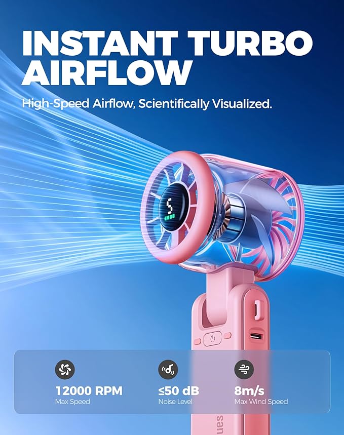 Diveblues Portable Handheld Turbo Fan, 5 Gear Wind, Battery Operated, 3 IN 1 - Image 7