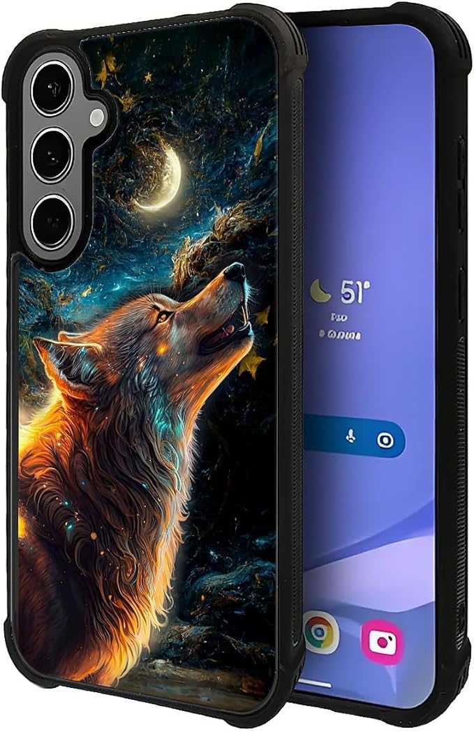 for Samsung Galaxy S24 S25 Plus Case, Star Cave Hungry Wolf Pattern Graphic - Image 3