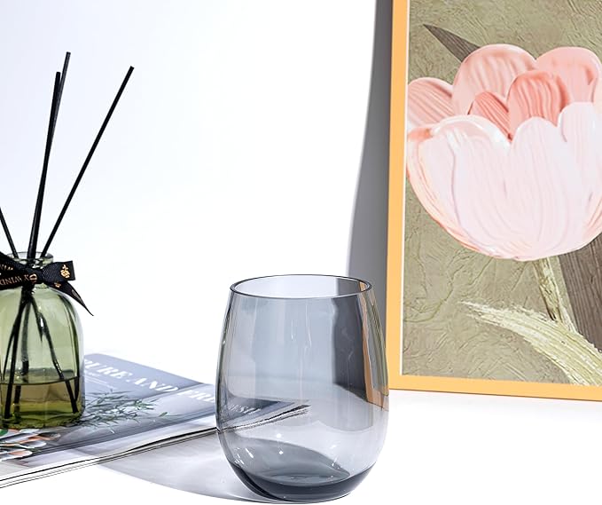 KOXIN-KARLU Classic 18-ounce Acrylic Stemless Wine Glasses, Unbreakable Mixed - Image 4