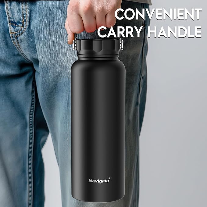 Navigate 40 oz Insulated Stainless Steel Sports Water Bottle - Image 3