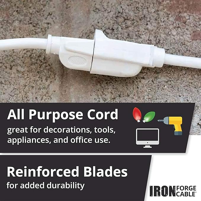 Iron Forge Cable 2 Pack Weatherproof 20 Ft Outdoor Extension Cord - Image 7
