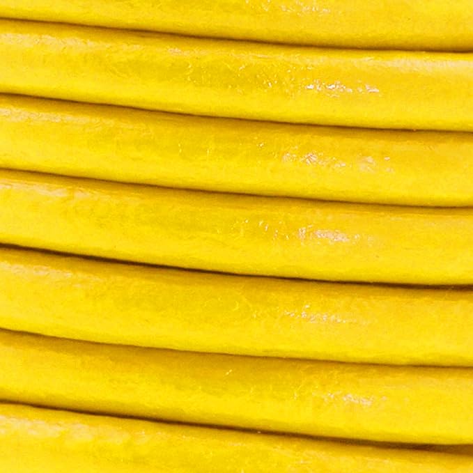 Mandala Crafts Round Genuine Yellow Leather Cord - Image 3