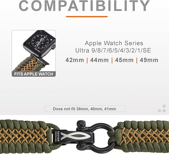 Savior Survival Gear Paracord Watch Band, Compatible - Image 3