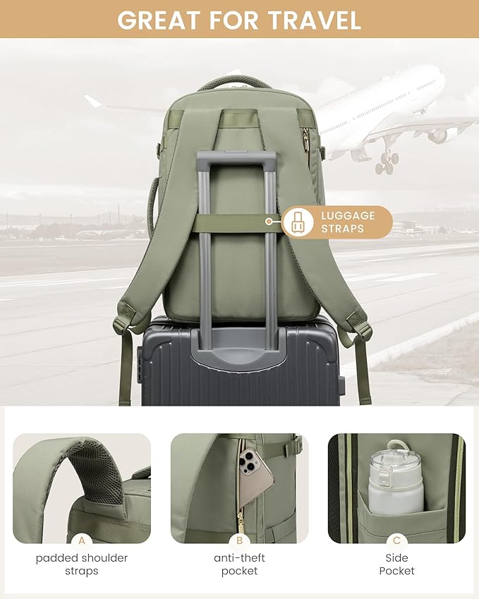 LOVEVOOK Travel Essentials Carry on Backpack 40L Travels Backpack - Image 6