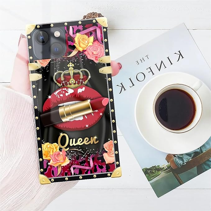 Compatible with iPhone 15 Case, Queen Lip Crown Leopard Print Luxury Golden - Image 7