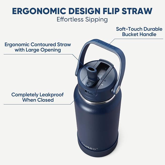 CIVAGO 40 oz Insulated Stainless Steel Water Bottle - Image 2